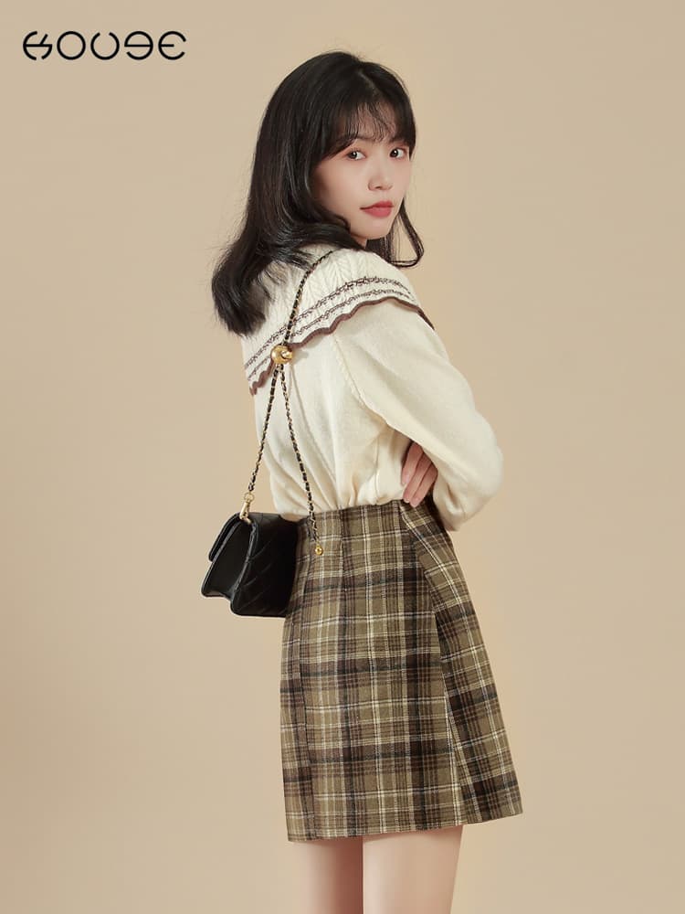 チェック服 クラシックチェック柄フレアスカート