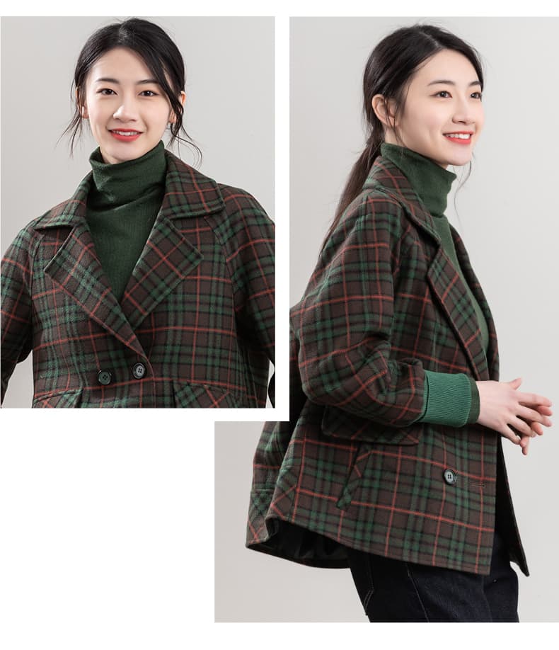 チェック服 クラシックチェック柄ダブルジャケット
