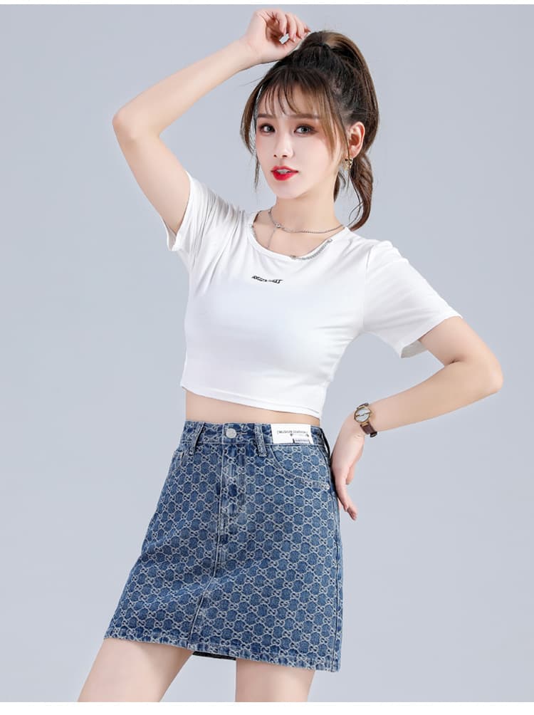 チェック柄ファッション チェック柄デニムミニスカート