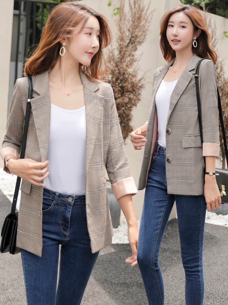 チェック服 チェック柄ショート丈ジャケット