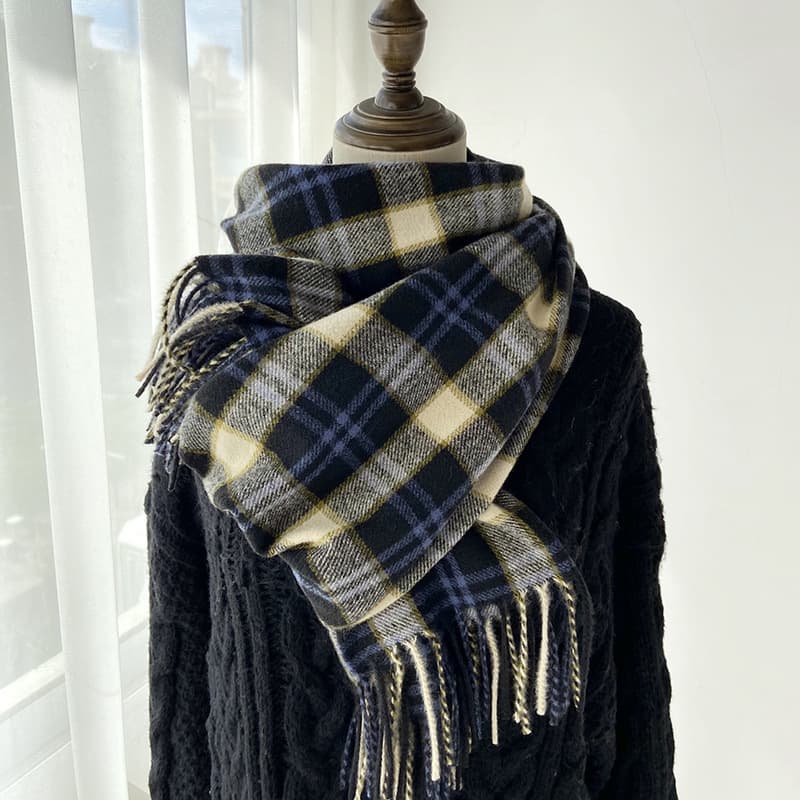 チェック 服 暖かチェック柄マフラー レディース 防寒小物 4色展開
