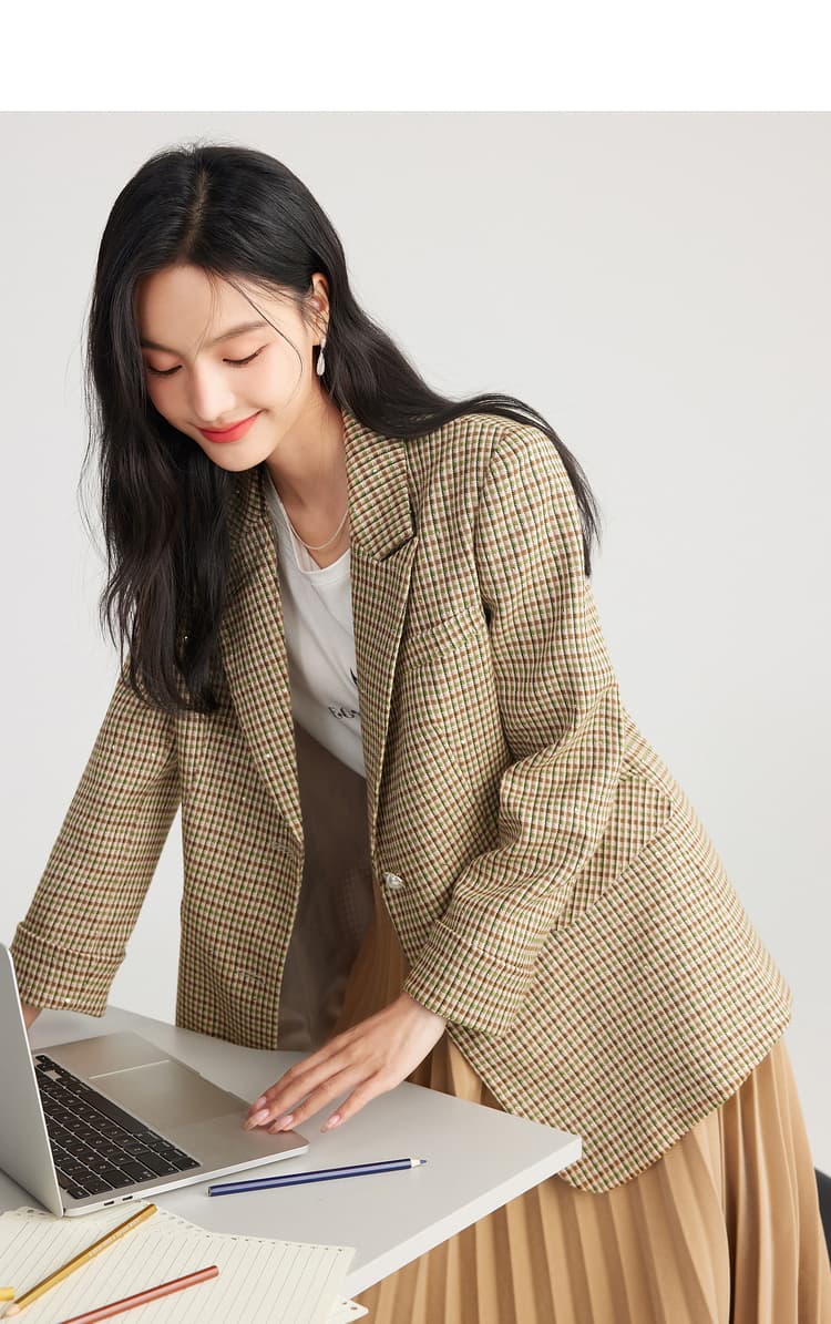 チェック服 クラシックチェック柄テーラードジャケット