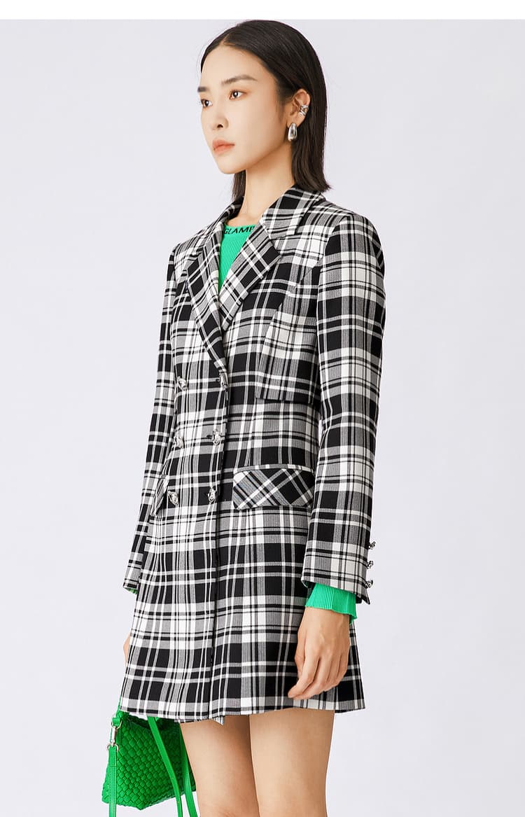 チェック服 レイヤード風チェック柄ワンピース