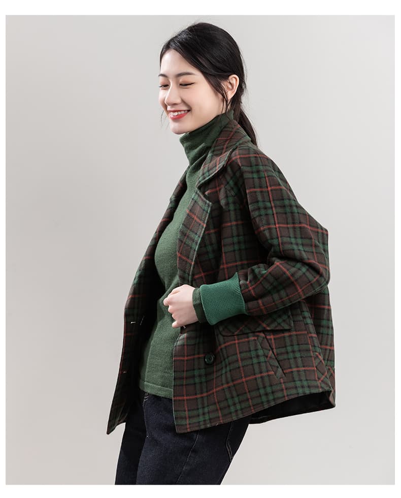 チェック服 クラシックチェック柄ダブルジャケット