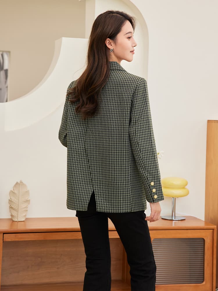 チェック服 クラシック格子柄テーラードジャケット