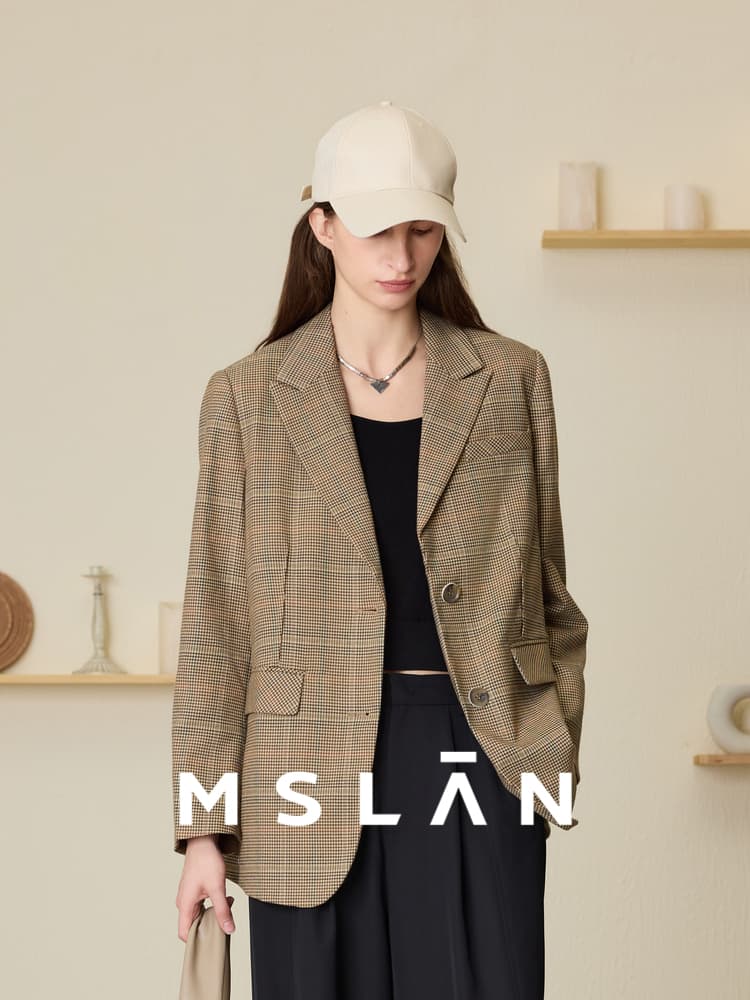 チェック服 上質感チェック柄テーラードジャケット