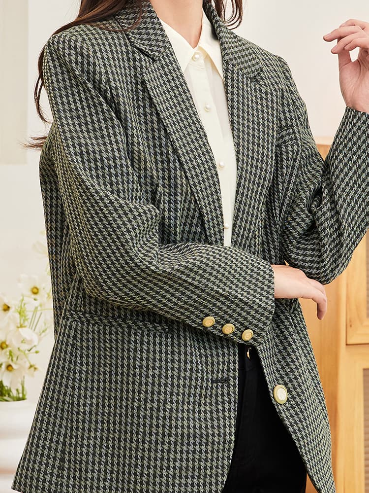 チェック服 クラシック格子柄テーラードジャケット