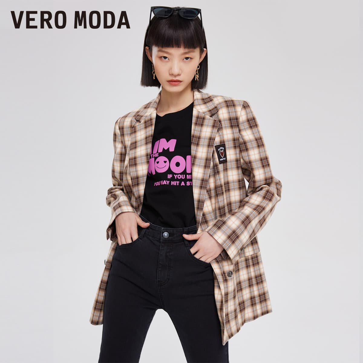 チェック服 チェック柄テーラードジャケット
