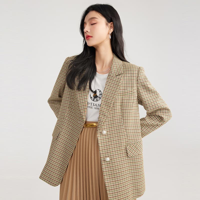 チェック服 クラシックチェック柄テーラードジャケット