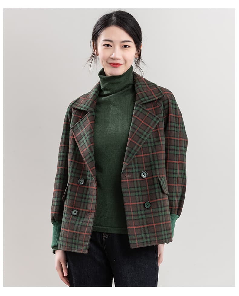 チェック服 クラシックチェック柄ダブルジャケット
