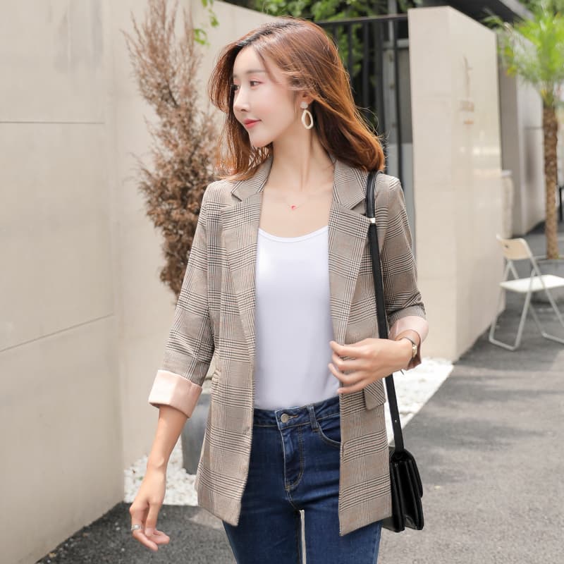 チェック服 チェック柄ショート丈ジャケット