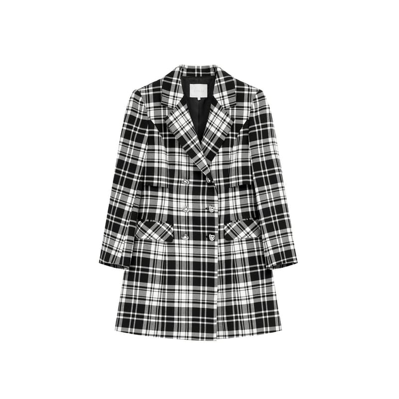 チェック服 レイヤード風チェック柄ワンピース