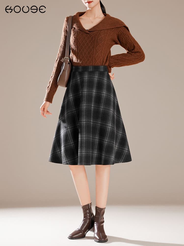 チェック服 クラシックチェック柄フレアスカート