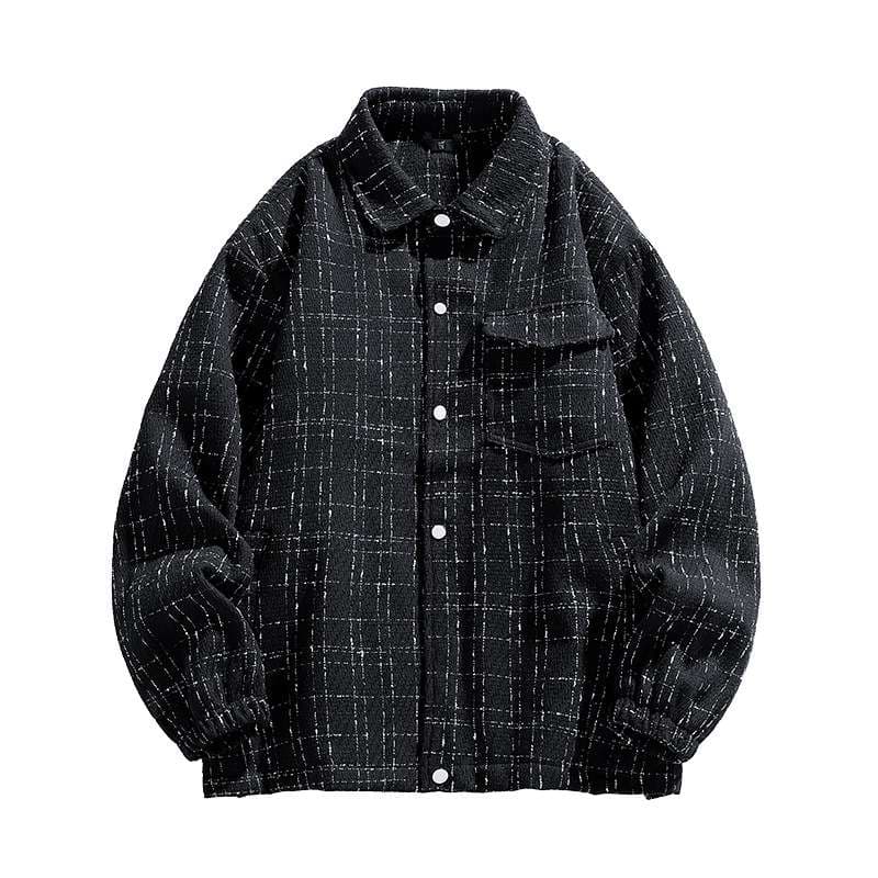 チェック柄ファッション キルティングチェック柄シャツジャケット