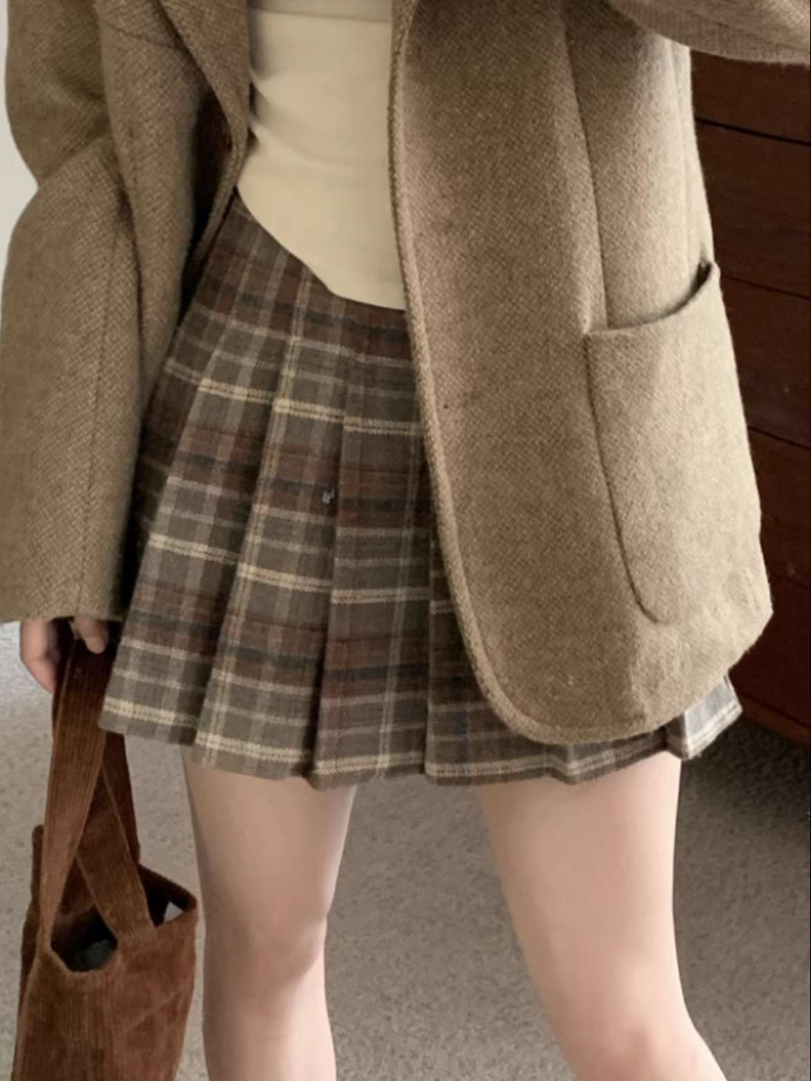 チェック柄ファッション プリーツチェックミニスカート