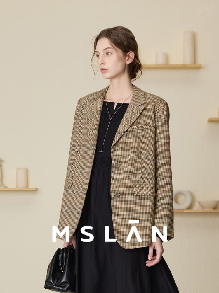 チェック服 上質感チェック柄テーラードジャケット