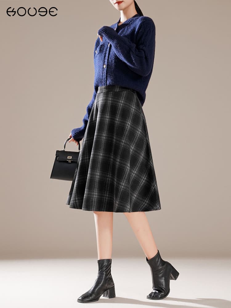 チェック服 クラシックチェック柄フレアスカート