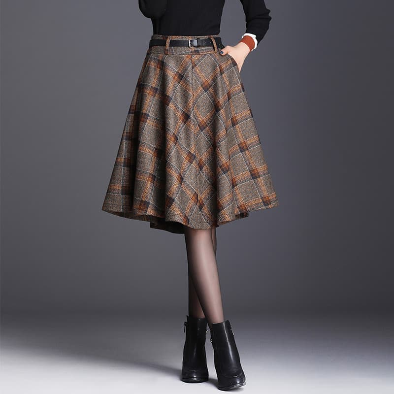 チェック服 クラシックチェック柄フレアスカート