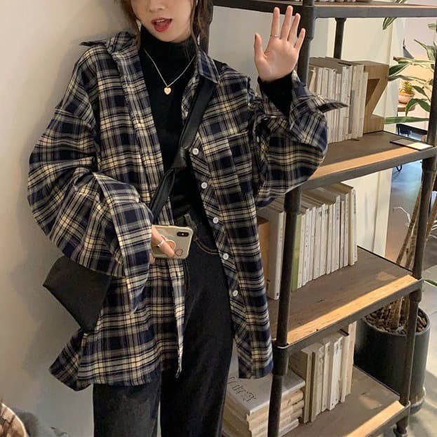 チェック 服 チェック柄長袖シャツ レディース ゆったり羽織りトップス