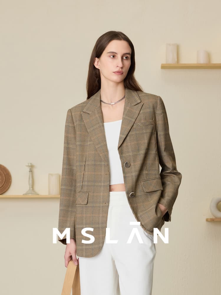 チェック服 上質感チェック柄テーラードジャケット