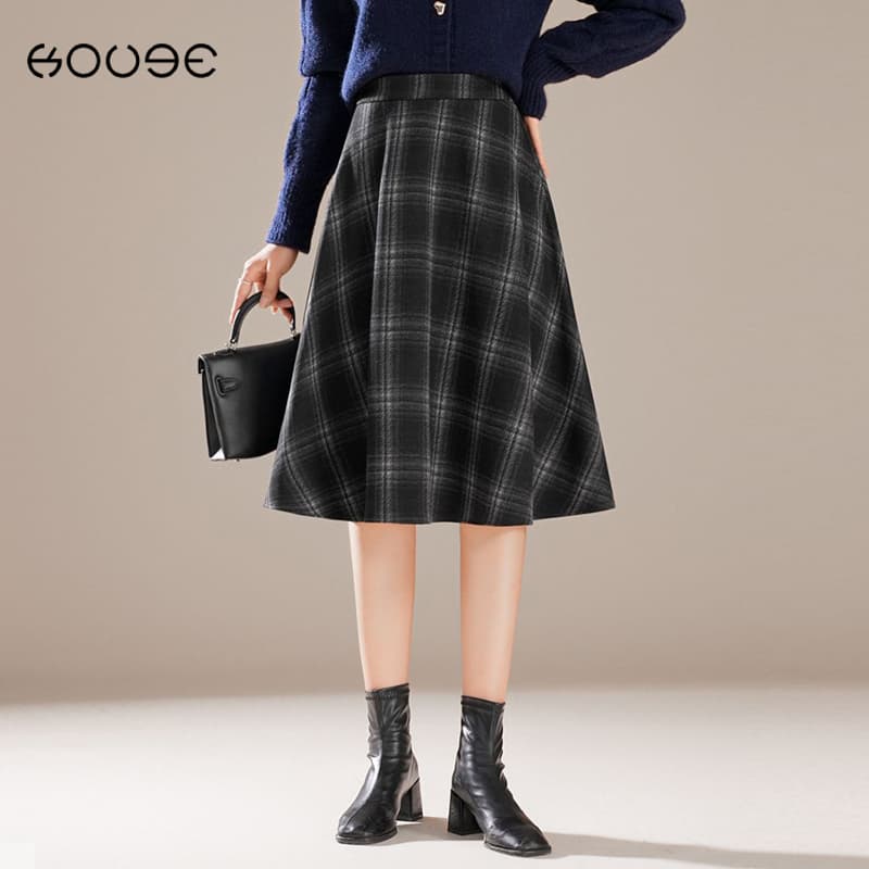 チェック服 クラシックチェック柄フレアスカート