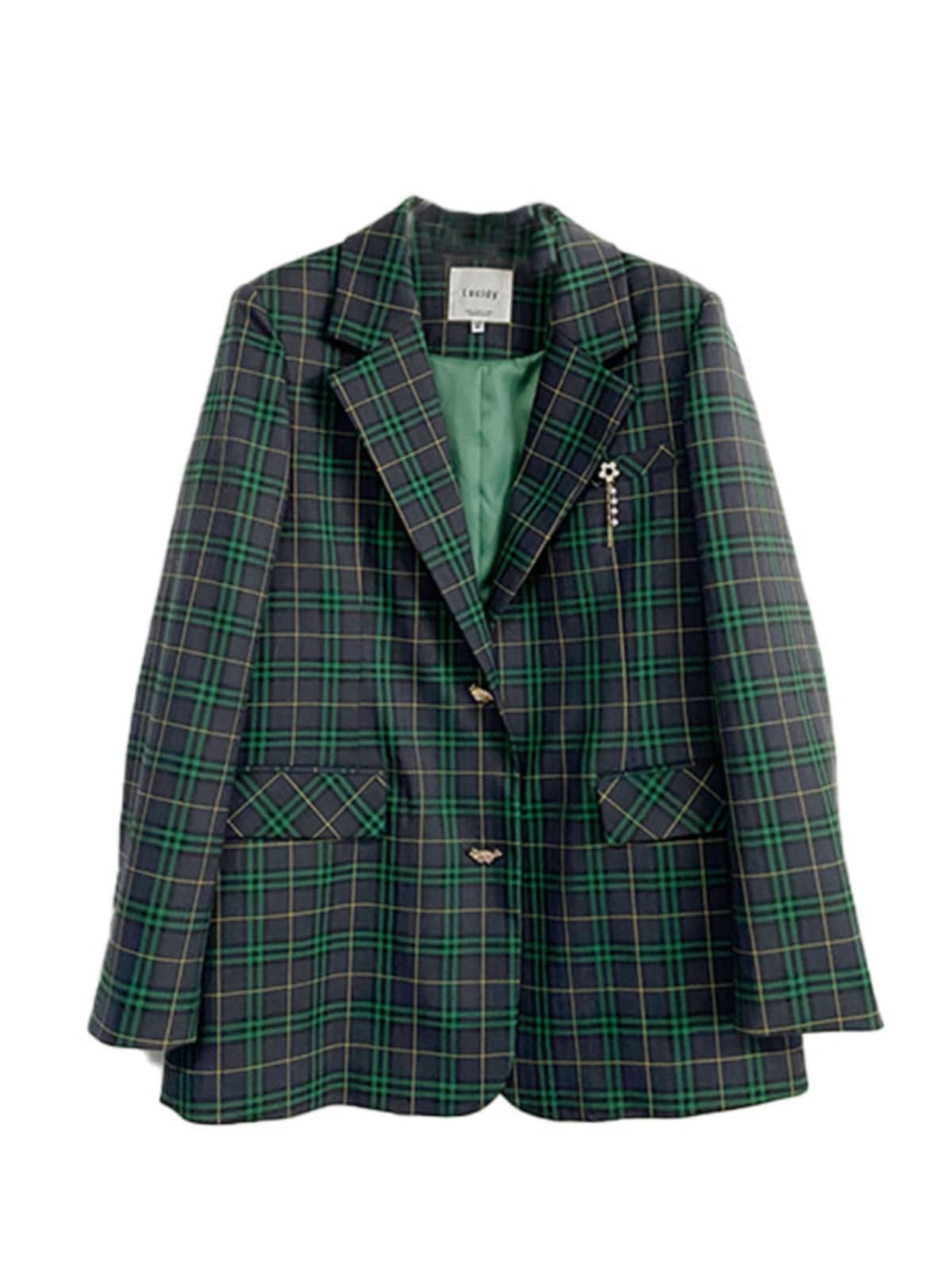 チェック服 クラシック格子柄テーラードジャケット