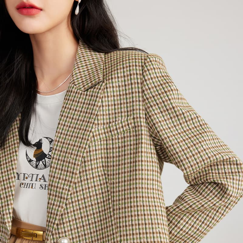 チェック服 クラシックチェック柄テーラードジャケット