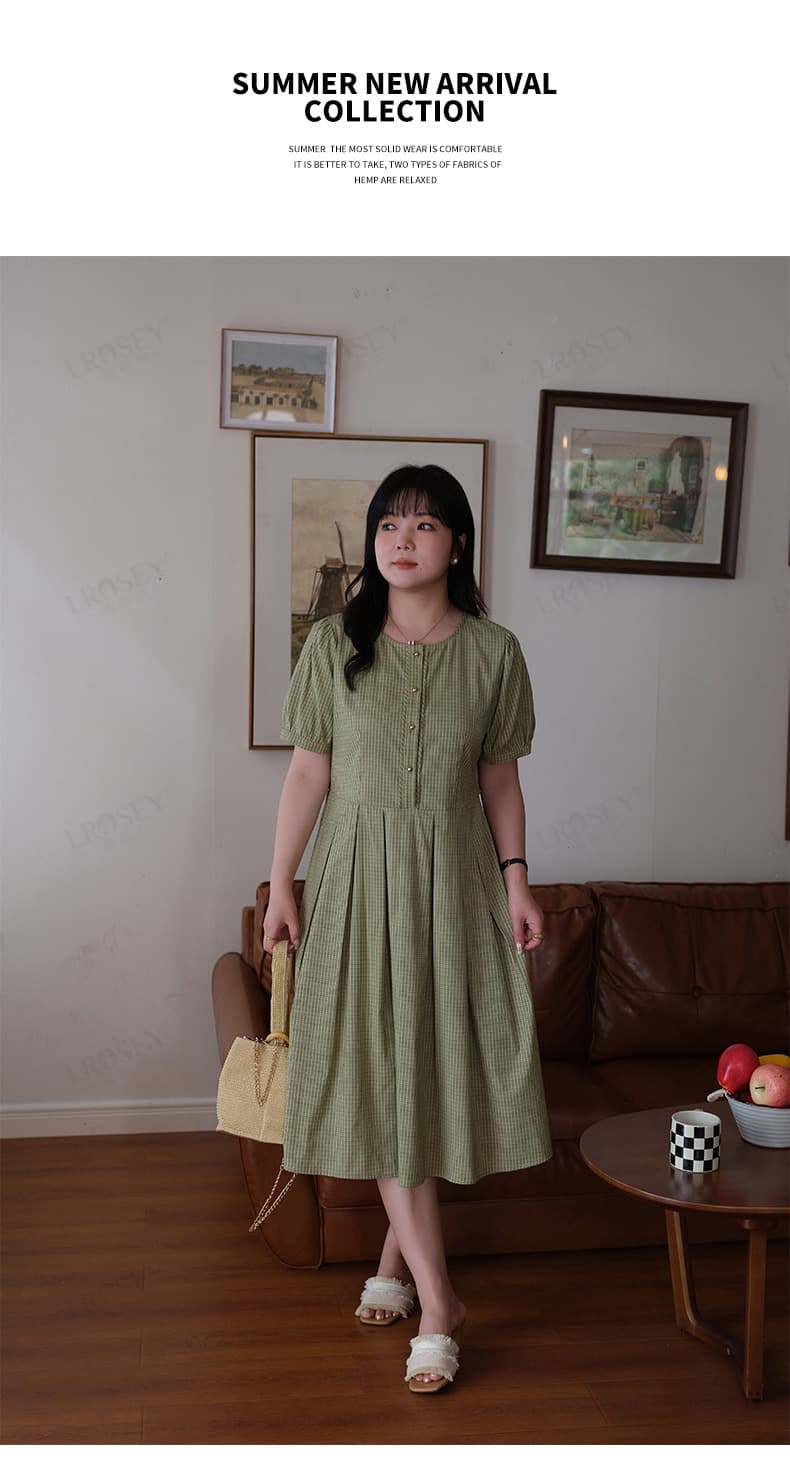 チェック服 チェック柄プリーツフレアワンピース