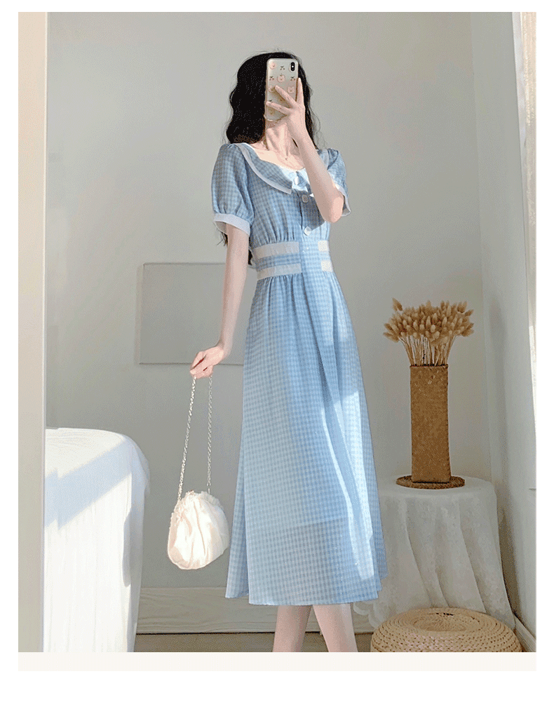 チェック服 清楚感漂うチェック柄ワンピース
