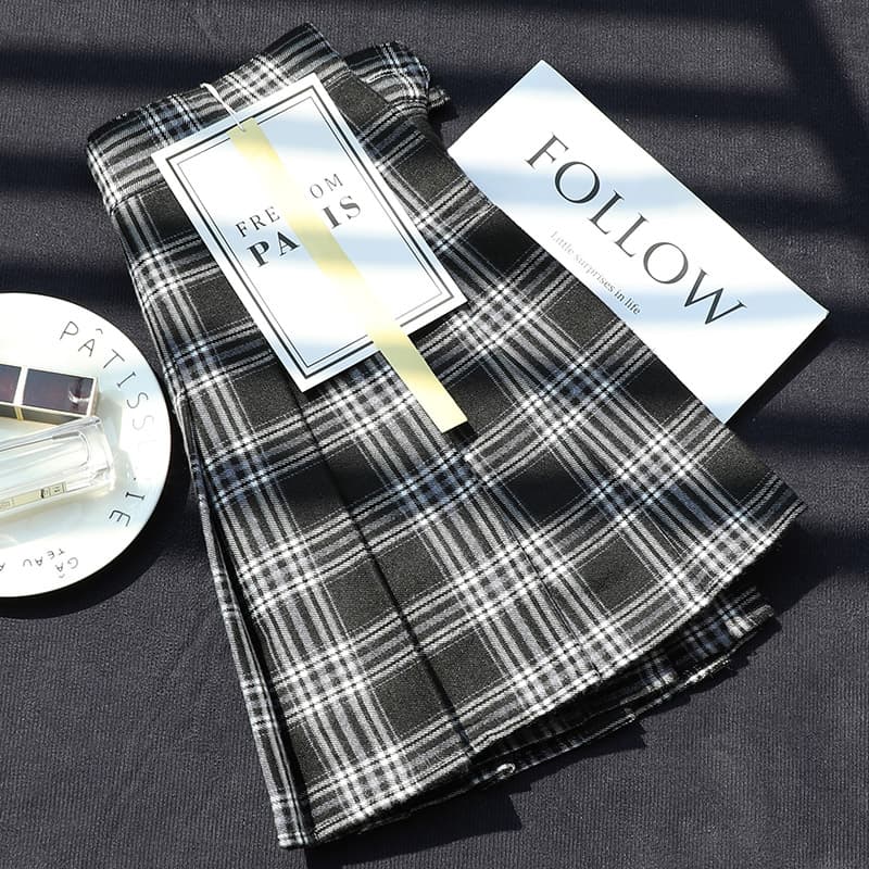 チェック柄ファッション クラシックチェック柄プリーツスカート