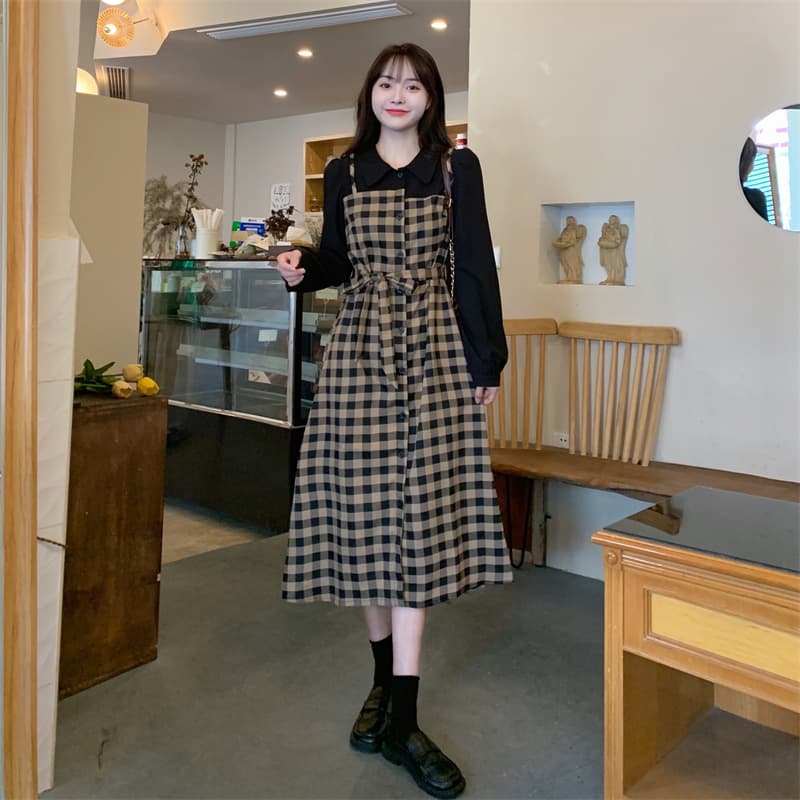 チェック 服ワンピース チェック柄ワンピース レディース