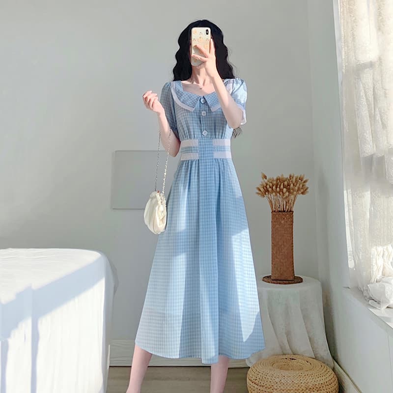 チェック服 清楚感漂うチェック柄ワンピース