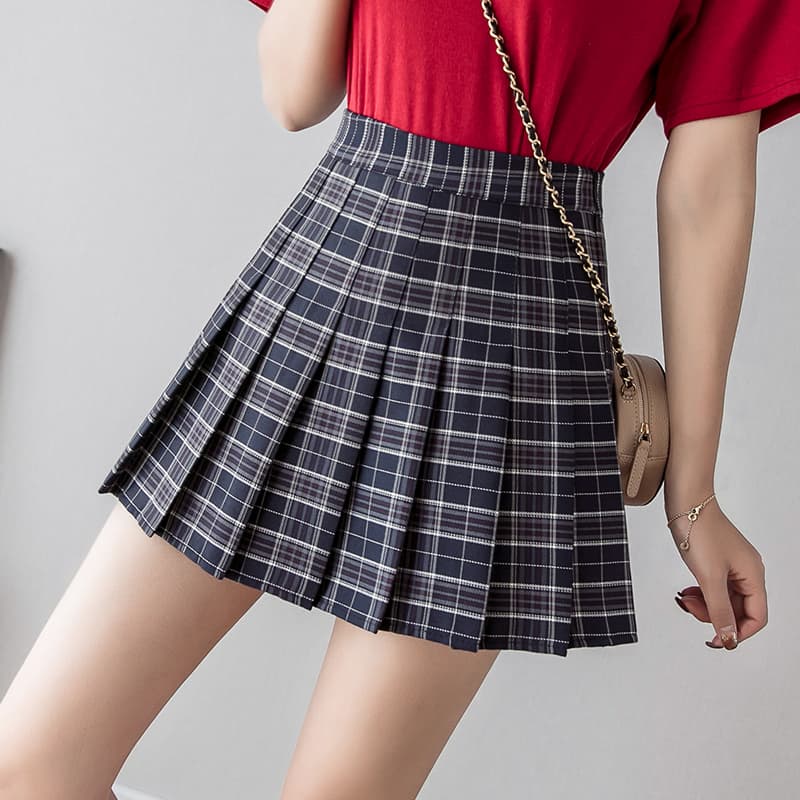 チェック服 チェック柄プリーツミニスカート