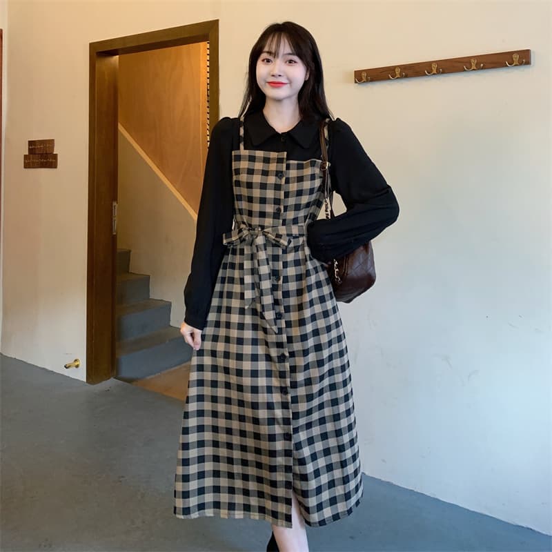 チェック 服ワンピース チェック柄ワンピース レディース