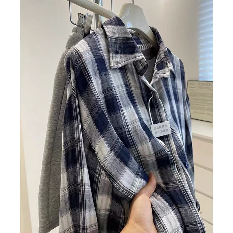 チェック 服 トップスレディース長袖チェック柄シャツ