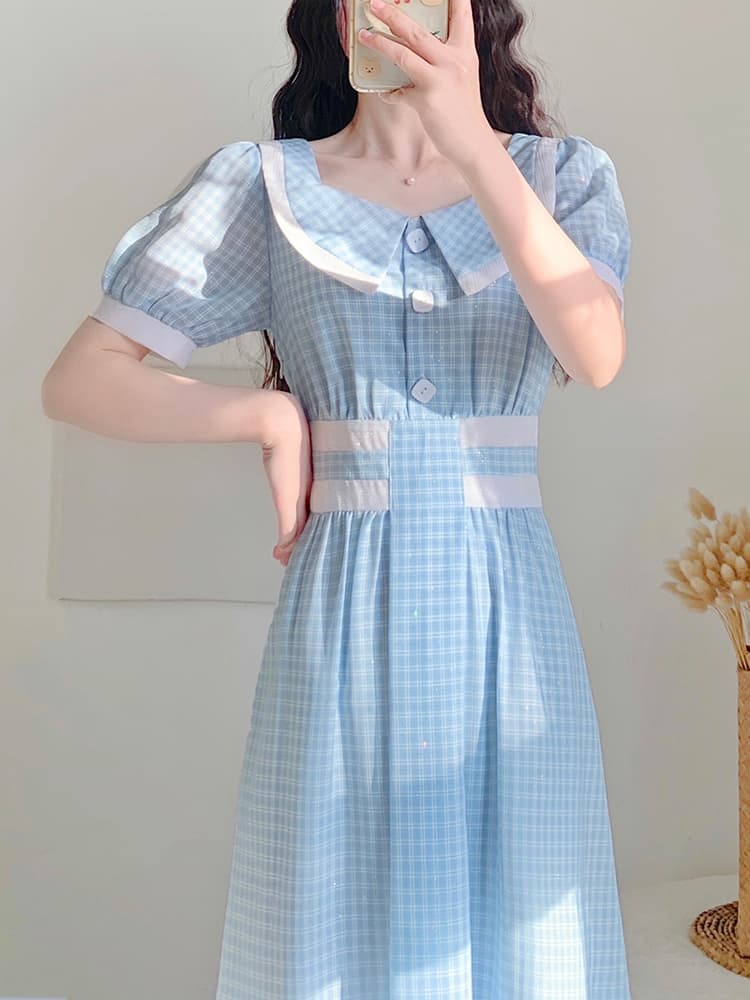 チェック服 清楚感漂うチェック柄ワンピース