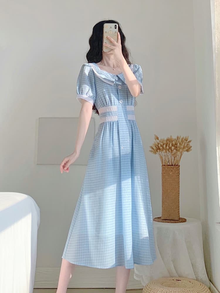 チェック服 清楚感漂うチェック柄ワンピース